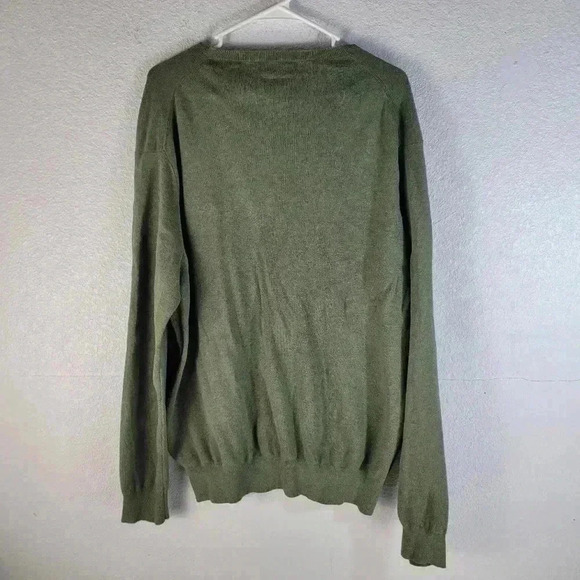 Polo Ralph Lauren V Neck Green Pullover Pima Cotton Sweater - Picture 2 of 5